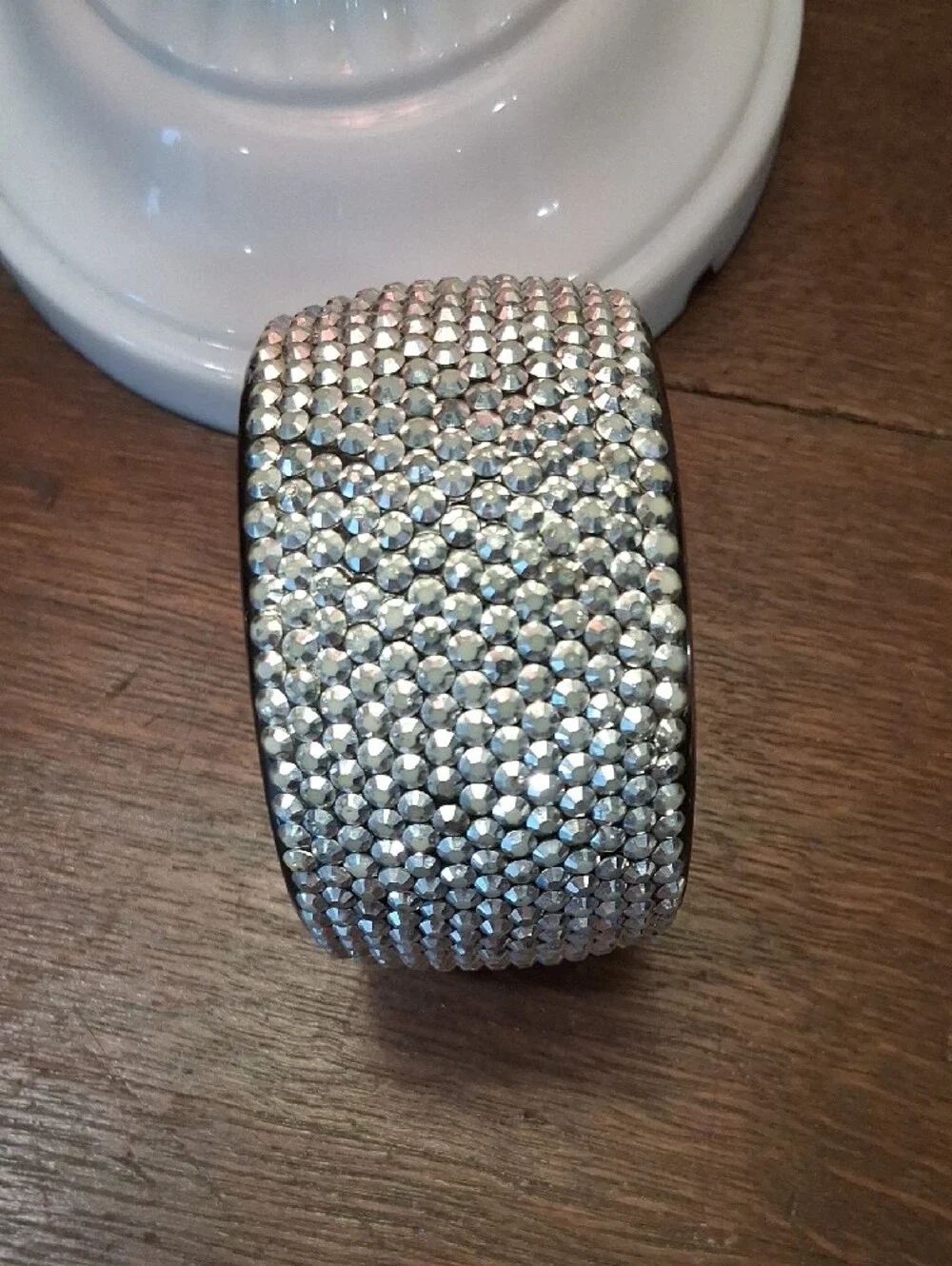 Sparkling Silver Crystal Pavé Bangle Bracelet